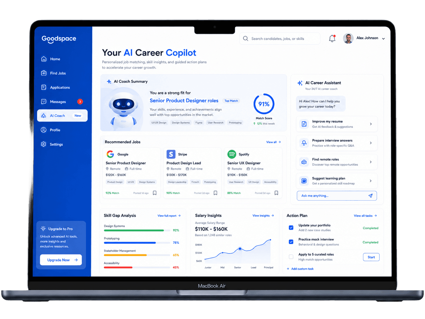 GoodSpace AI Career Copilot dashboard