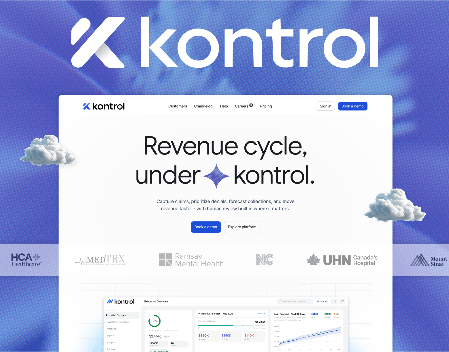 Kontrol Healthcare RCM SaaS website preview